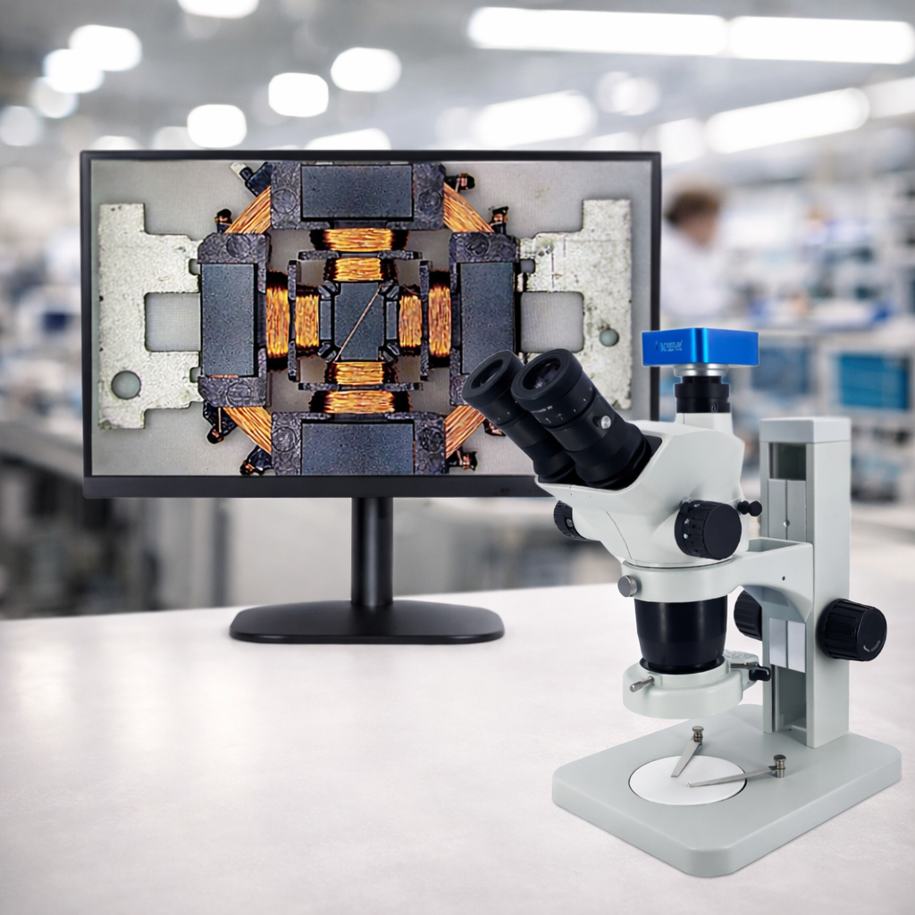 Large Depth of Field Trinocular HD Video Microscope